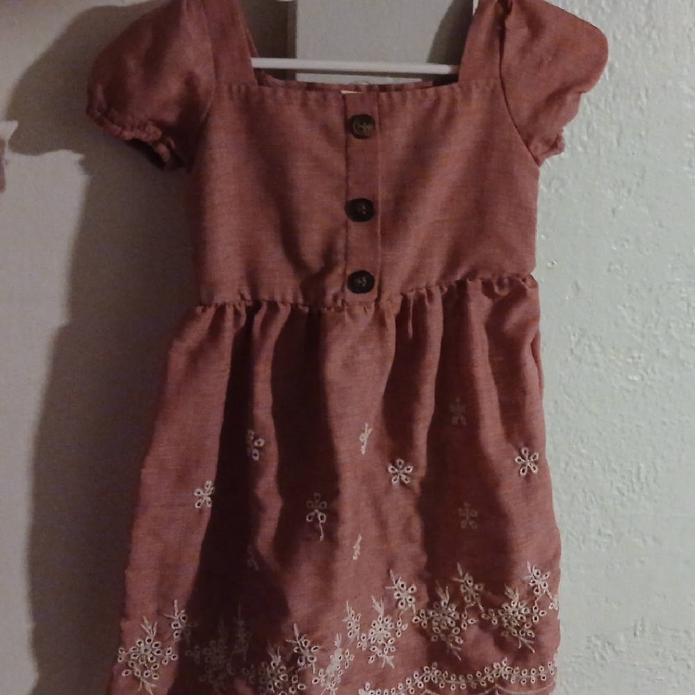 Toddler 2T Summer Dress with Floral Embroidery